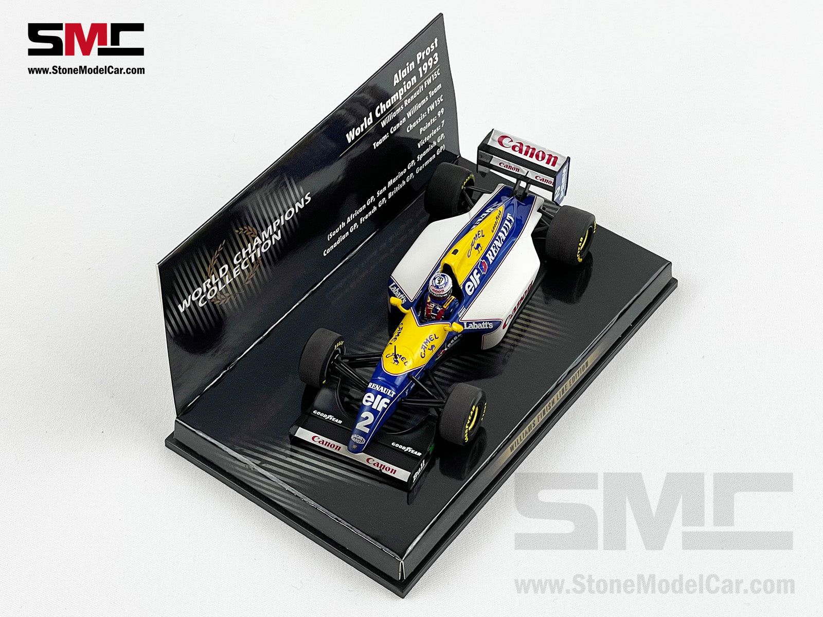 Williams F1 FW15C #2 Alain Prost 1993 World Champion 1:43 MINICHAMPS with  CAMEL Decal