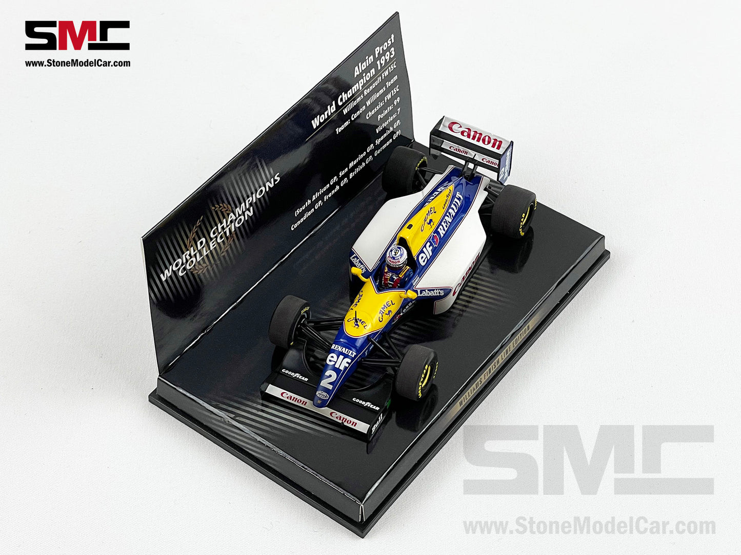 Williams F1 FW15C #2 Alain Prost 1993 World Champion 1:43 MINICHAMPS with CAMEL Decal