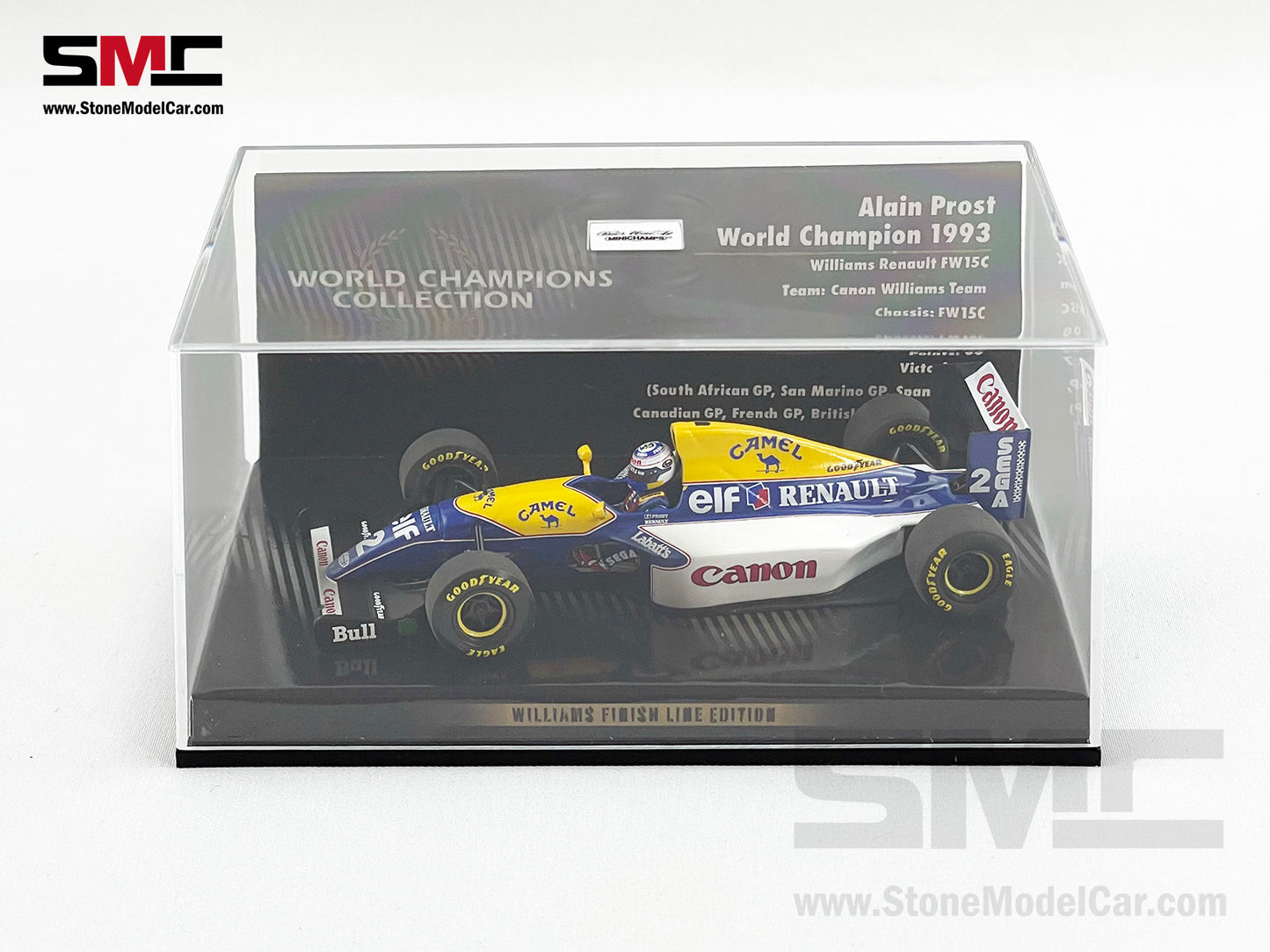 Williams F1 FW15C #2 Alain Prost 1993 World Champion 1:43 MINICHAMPS with CAMEL Decal