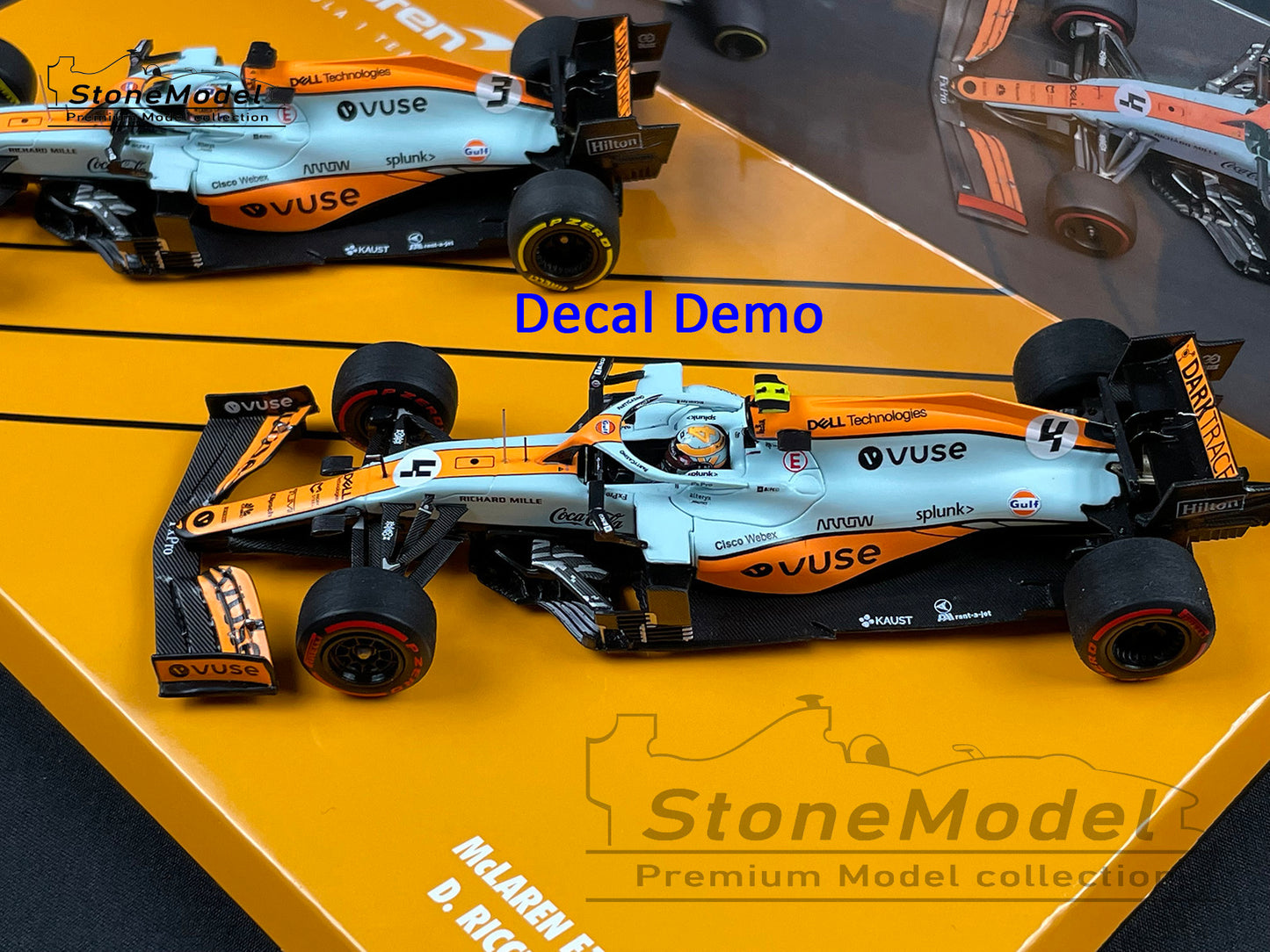 Decal for 1:43 Gulf Livery Mclaren F1 MCL35M Monaco GP 2021 MINICHAMPS & Spark