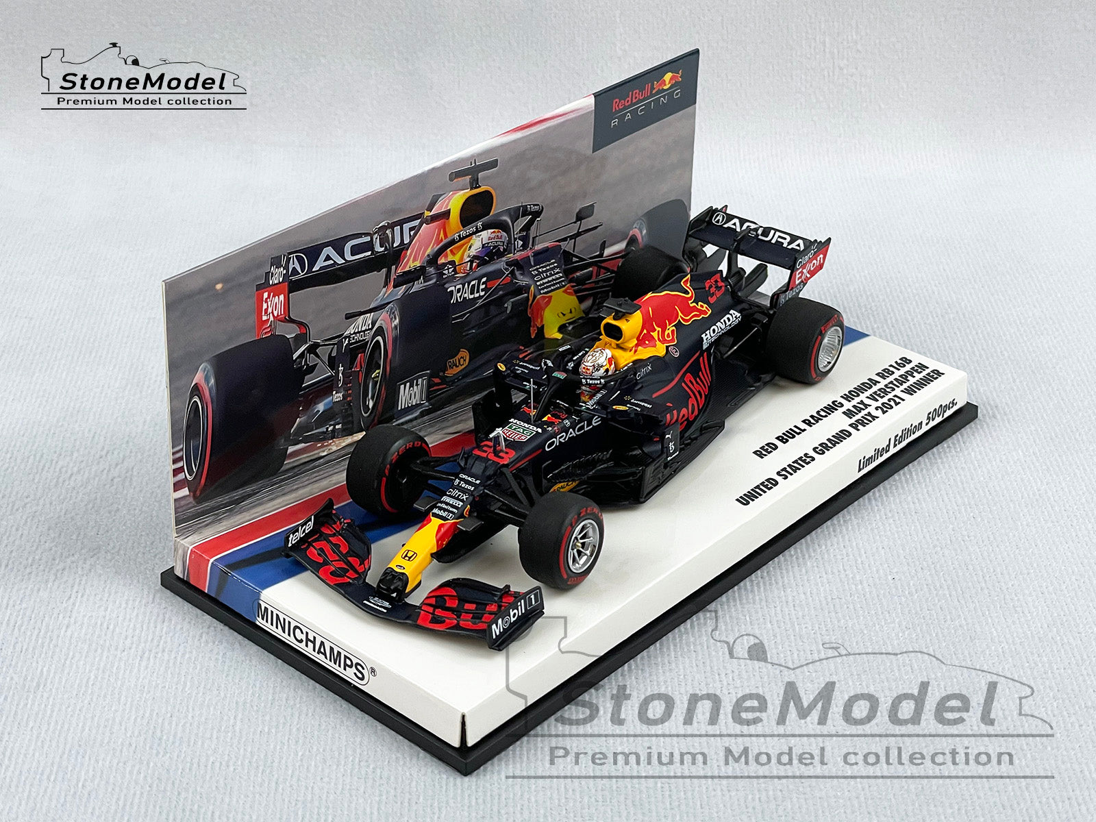 2021 F1 World Champion Max Verstappen #33 Red Bull Acura RB16B US GP 1 ...