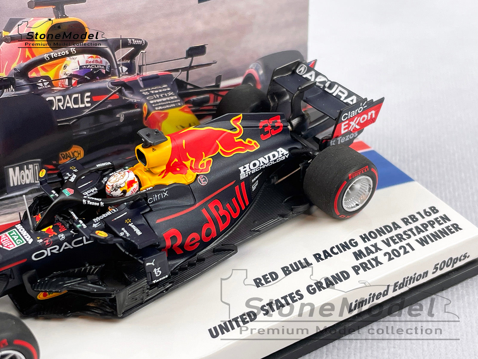 2021 F1 World Champion Max Verstappen #33 Red Bull Acura RB16B US GP 1:43  MINICHAMPS