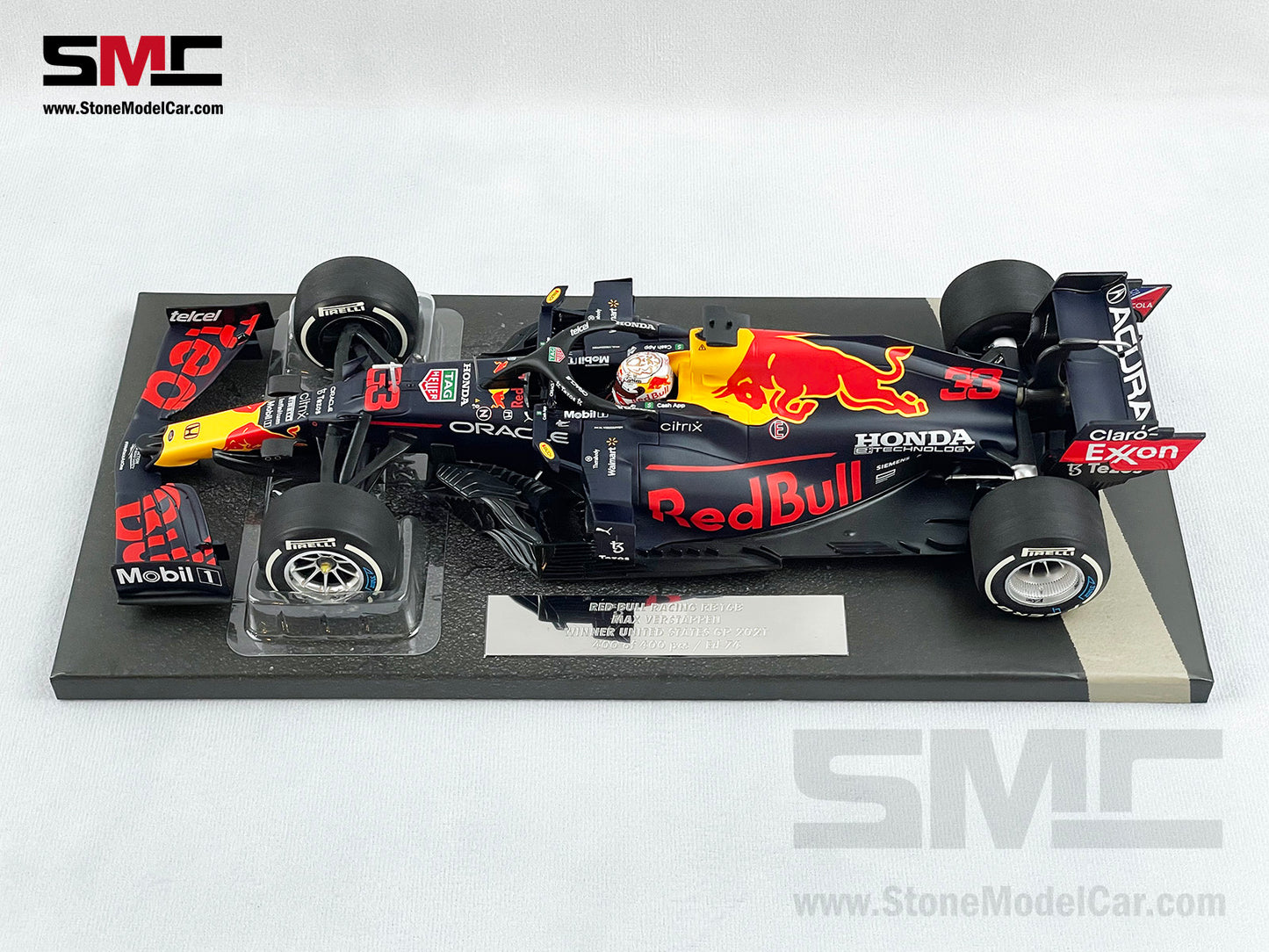 2021 F1 World Champion #33 Max Verstappen Red Bull RB16B US GP Acura 1:18 MINICHAMPS