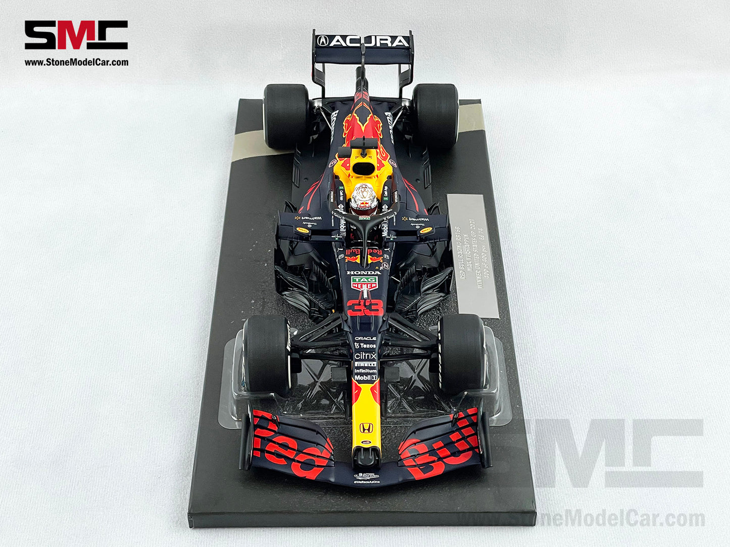 2021 F1 World Champion #33 Max Verstappen Red Bull RB16B US GP Acura 1:18 MINICHAMPS