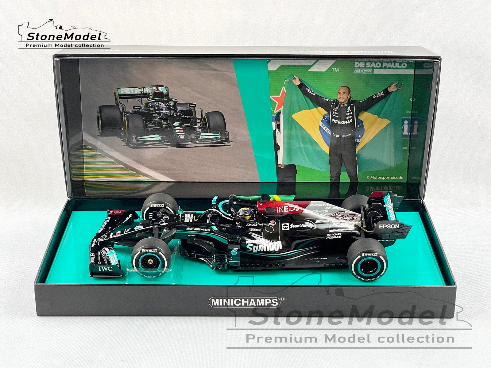 Mercedes AMG F1 W12 #44 Lewis Hamilton Brazil GP 2021 1:18 