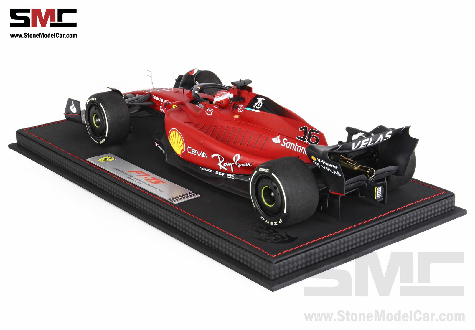 2022 F1 Ferrari F1-75 #16 Charles Leclerc Australian GP Winner BBR 1:18  with Display Case