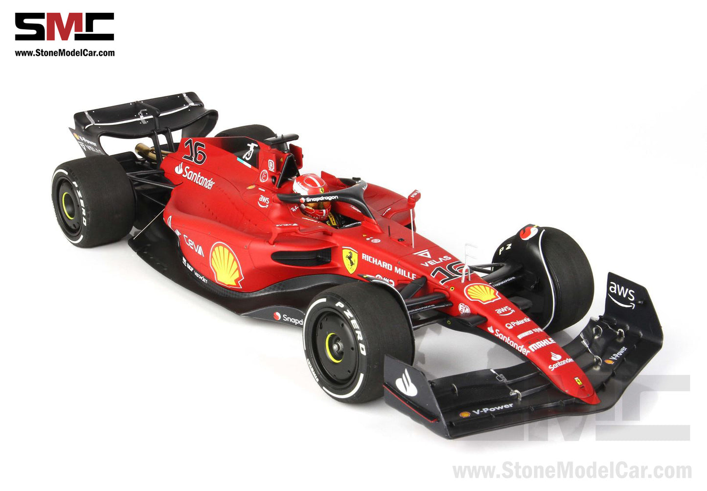 2022 F1 Ferrari F1-75 #16 Charles Leclerc Australian GP Winner BBR 1:18 with Display Case