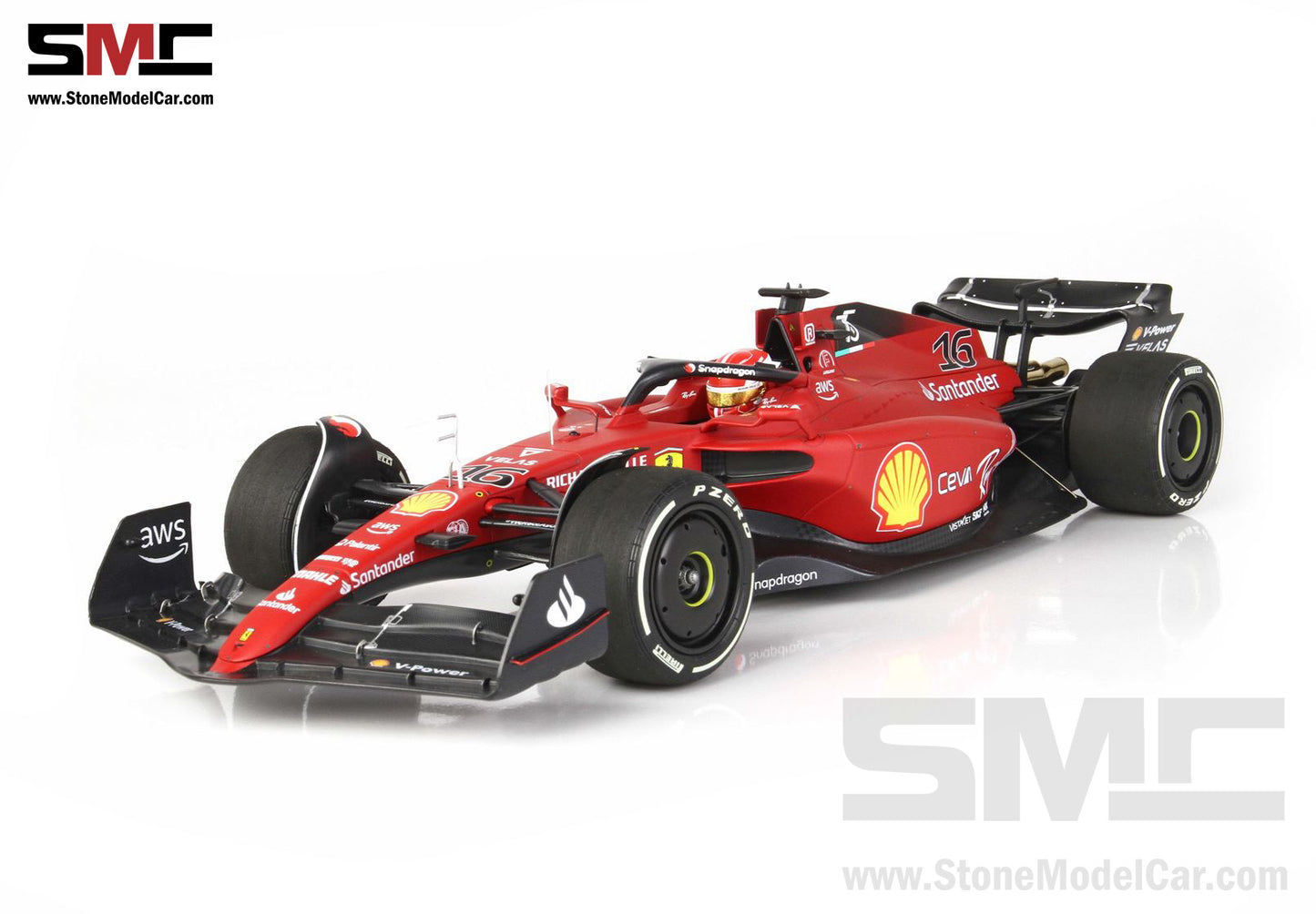 2022 F1 Ferrari F1-75 #16 Charles Leclerc Australian GP Winner BBR 1:18 with Display Case