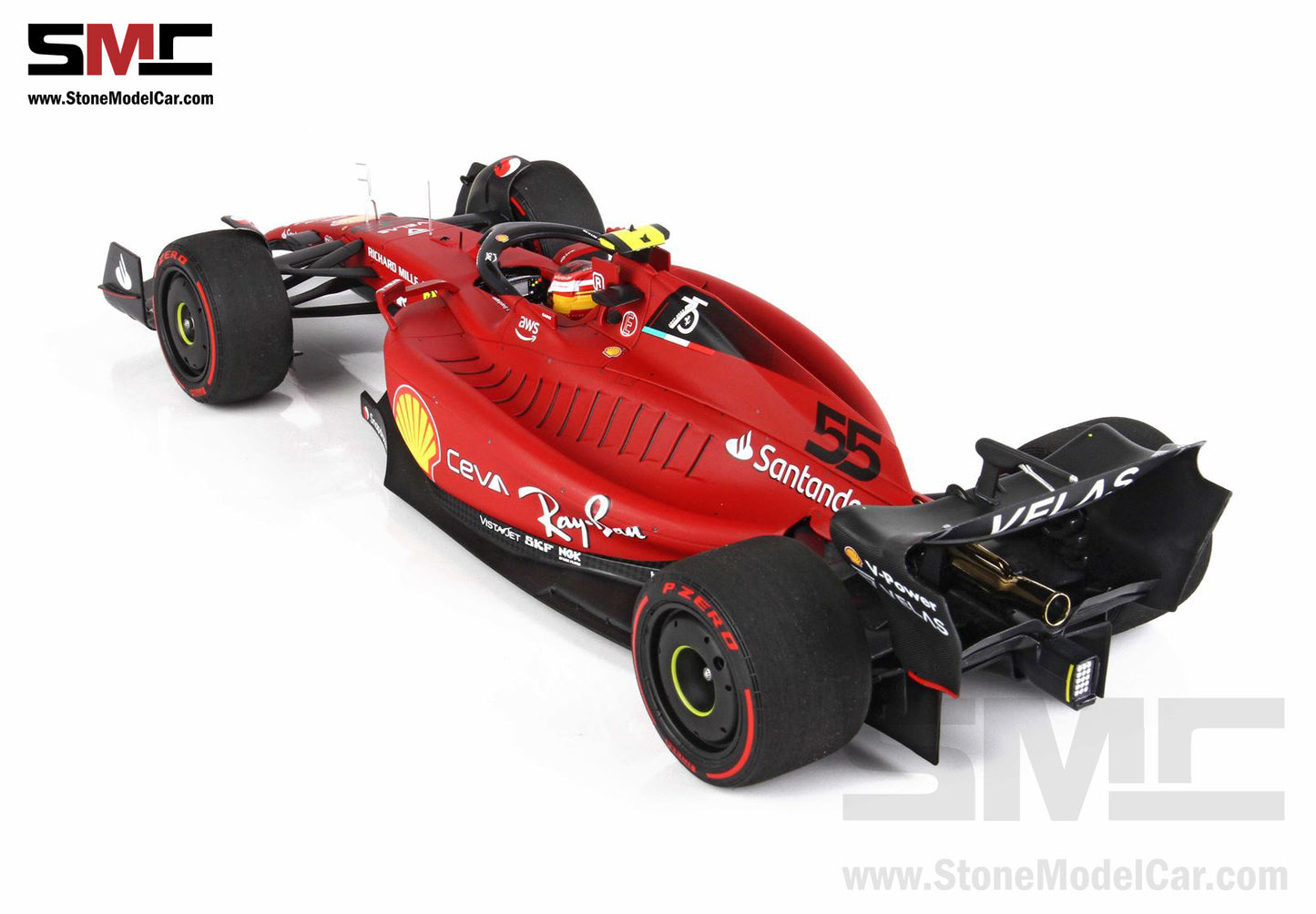 2022 F1 Ferrari F1-75 #55 Carlos Sainz Bahrain GP 2nd Place 1st 1-2 of 2022 BBR 1:18